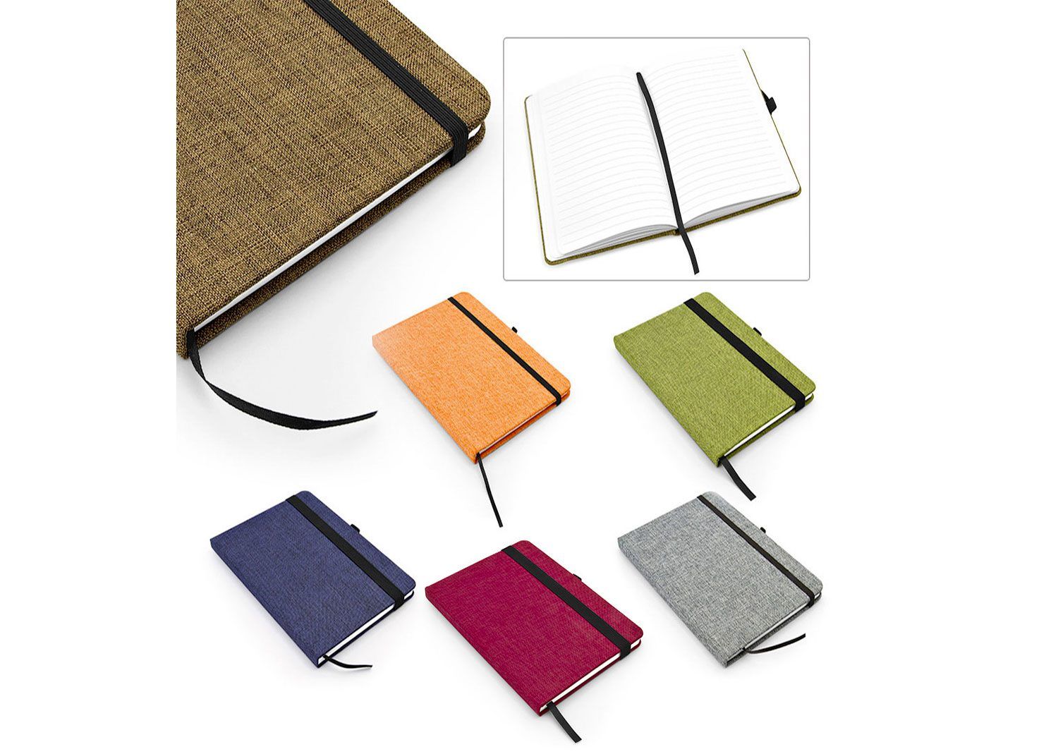 Libreta con cubierta en algodón marcada